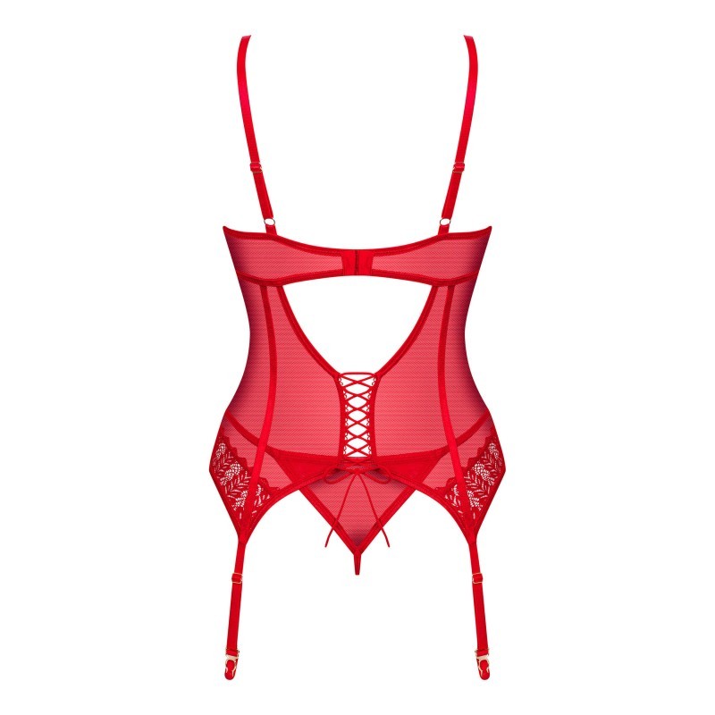 Ingridia corset et string - Rouge