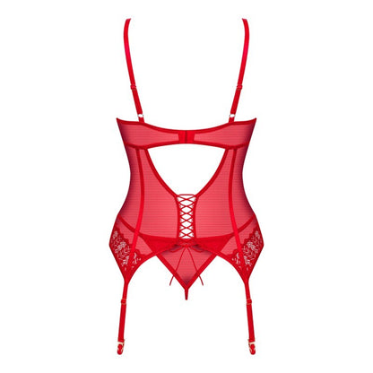 Ingridia corset et string - Rouge