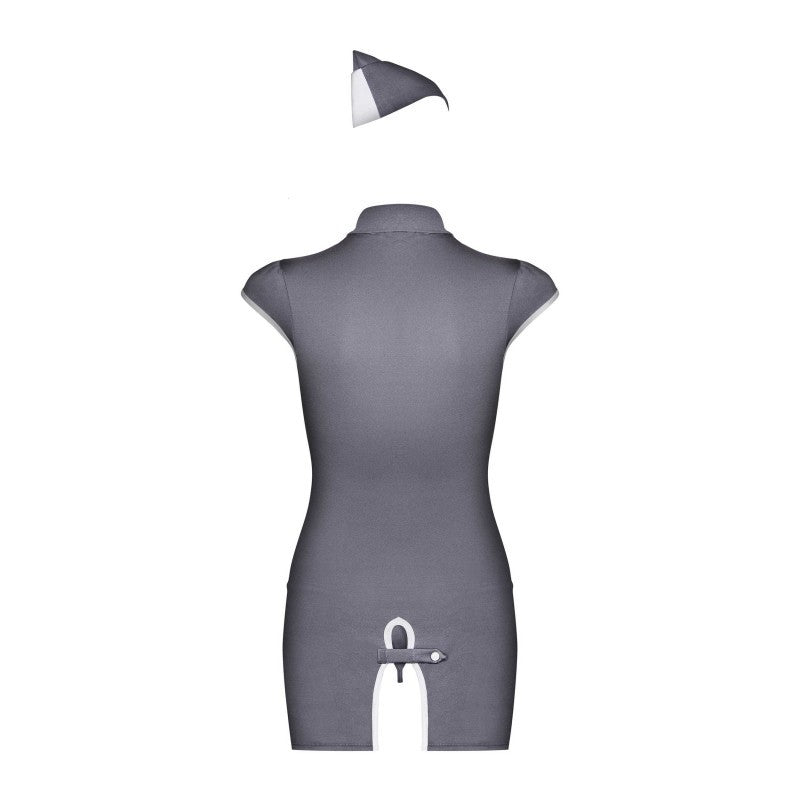 Stewardess Costume 3 pcs - Gris