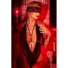 Body noir effet wetlook avec maille transparente