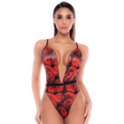 Body Imprimé Roses Rouges & Résille Noire — Mapalé