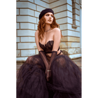 Ensemble 2 pièces bustier en dentelle et string noir - Mapalé