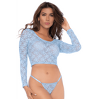 Ensemble 2 pièces en dentelle , crop top et string