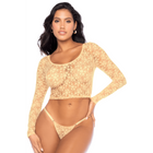 Ensemble 2 pièces en dentelle , crop top et string