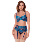 Ensemble Lingerie 3 Pièces Broderies Florales & Porte-Jarretelles — Mapalé