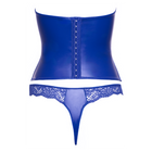 Ensemble corset bustier bleu royal avec string - Cottelli