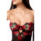 Babydoll sexy à armatures Mapalé broderie roses et string