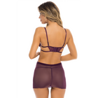 nuisette courte violette avec string