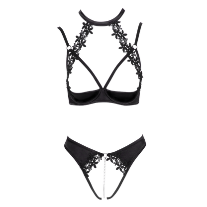 Soutien-gorge balconnet & string ouvert avec chaîne amovible - Cottelli