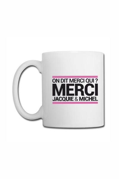 Taza blanca J&M - ¿A quién se le dan las gracias?