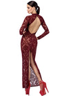 Robe fendue en tulle floqué Kink Royal F383 - Noir Handmade