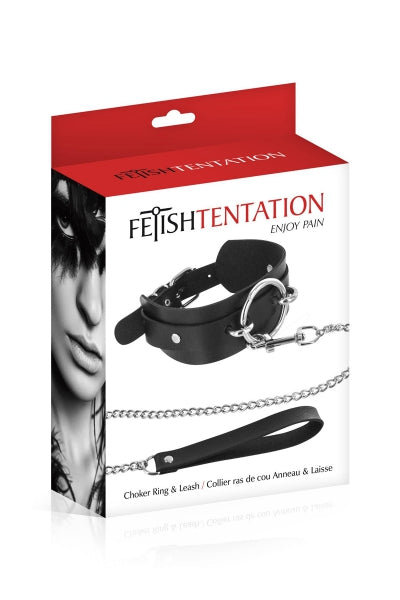 Collar con anilla y correa - Fetish Tentation