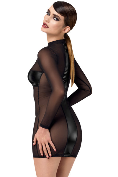 Minivestido de tul y wetlook Crossfire F369 - Noir Handmade