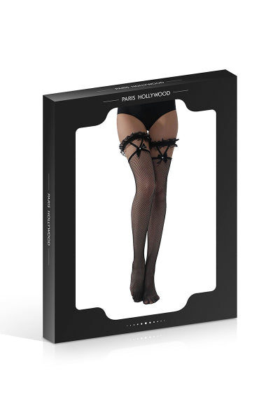 Bas en résilles avec jarretières à noeuds