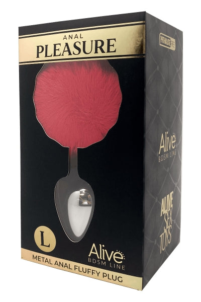 Plug métal Fluffy L rouge - Alive - Eveil Secret