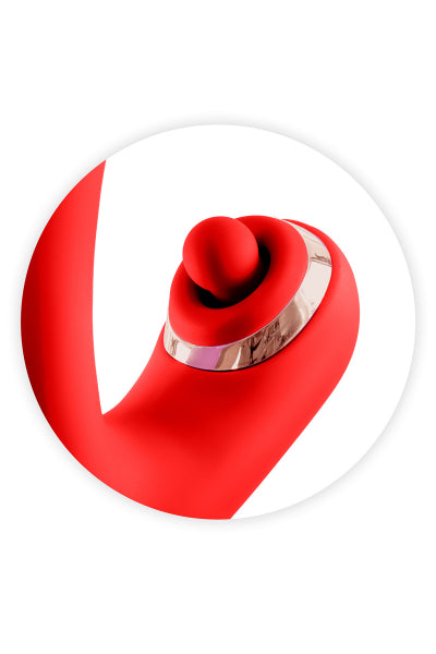 Vibromasseur rabbit 3-en-1 Joyfully rouge - Yoba - Eveil Secret