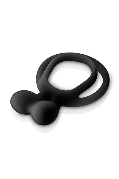 Double Cockring noir Glamy - Eveil Secret