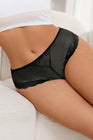Tanga dentelle bijou Coeur Noir - Litolu Lingerie - Eveil Secret