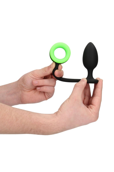 Plug con aro para el pene fosforescente - ¡Ay!