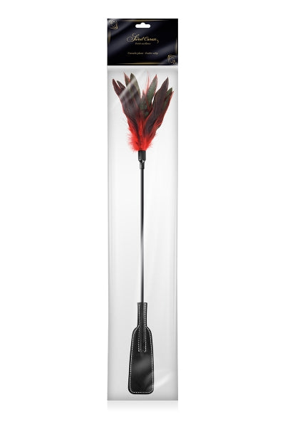 Plumero de plumas rojas y negras - Dulce caricia