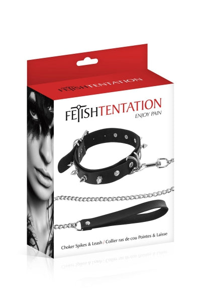 Collar de pinchos y correa - Fetish Tentation