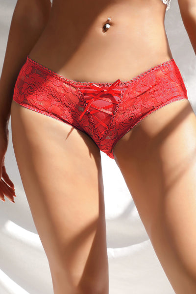 Culotte ouverte dentelle O Rouge - Litolu Lingerie - Eveil Secret