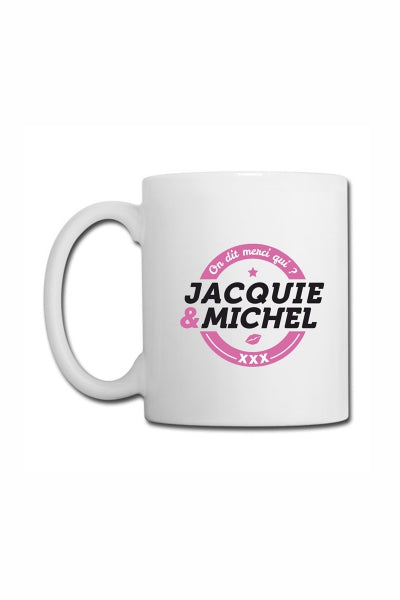 Taza blanca J&M - logotipo redondo