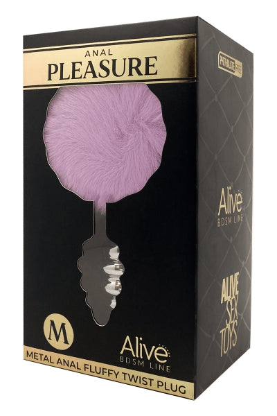 Plug métal Fluffy Twist M mauve - Alive - Eveil Secret