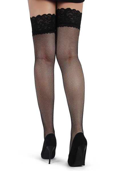 Bas résille jarretière dentelle Noir - Ohyeah - Eveil Secret