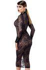 Robe fourreau Noirelle F376 - Noir Handmade