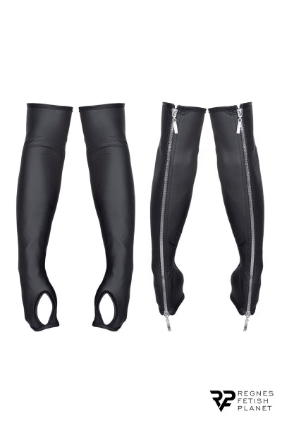 Guantes largos de wetlook con cremalleras - Regnes