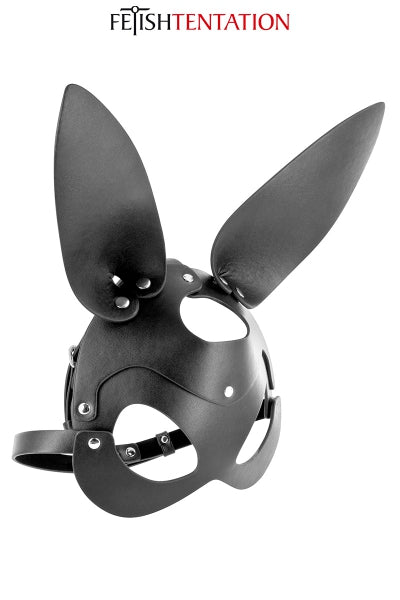Máscara de conejo de imitación de cuero ajustable - Fetish Tentation
