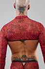 Crop top tulle zébré rouge et noir - Regnes - Eveil Secret