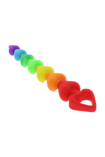 Estimulador anal de cuentas Rainbow Heart - Toyjoy
