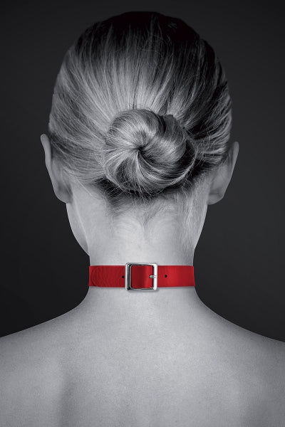 Collar Fetish rojo con aro - Bijoux Pour Toi