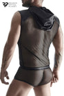 T-shirt à capuche wetlook et mesh - Regnes - Eveil Secret