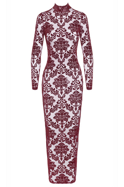 Vestido con abertura de tul flocado Kink Royal F383 - Noir Handmade