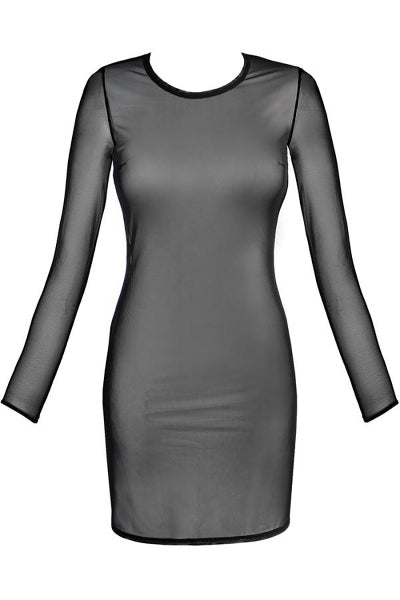 Vestido de tul negro V-10639 - Axami
