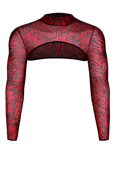 Crop top tulle zébré rouge et noir - Regnes - Eveil Secret