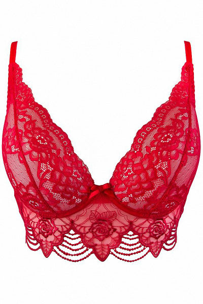 Sujetador de encaje rojo V-9691 - Axami