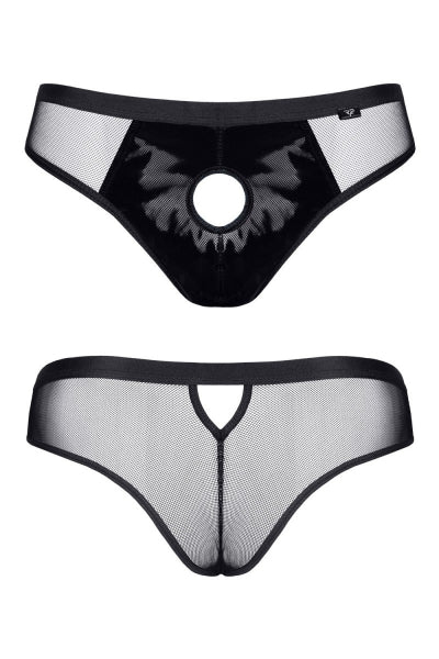 Slip type brésilien noir ouvert - Regnes
