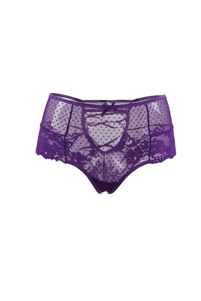 Tanga sexy morado con cordones