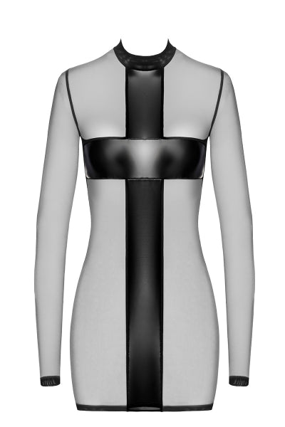 Minivestido de tul y wetlook Crossfire F369 - Noir Handmade