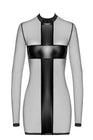 Mini robe tulle et wetlook Crossfire F369 - Noir Handmade