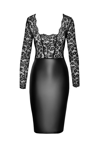 Vestido Euphoria F295 efecto mojado y encaje