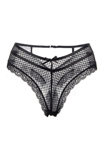 Tanga negro encaje - París Hollywood