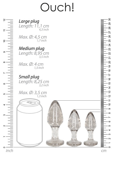 Set de 3 pendientes cónicos de acrílico plateado brillante - ¡Ay!