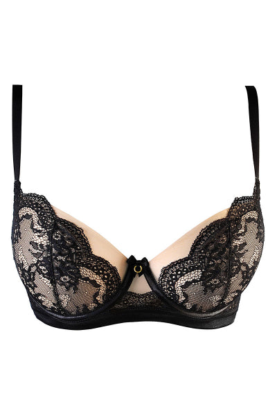 Soutien-gorge tulle et dentelle noir V-10711 - Axami - Eveil Secret