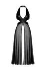 Robe longue fendue Do not Disturb F412 - Noir Handmade