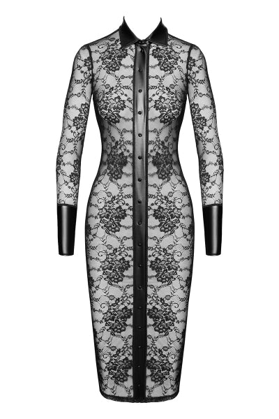 Robe fourreau Noirelle F376 - Noir Handmade - Eveil Secret